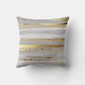 高級灰色の水彩及び金ゴールド質感 クッション (裏面)