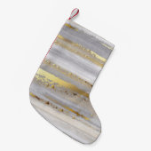 高級灰色の水彩及び金ゴールド質感 スモールクリスマスストッキング (正面 (吊り時))