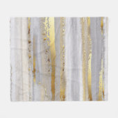 高級灰色の水彩及び金ゴールド質感 フリースブランケット (正面(横))