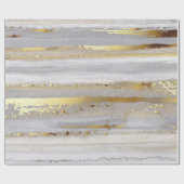 高級灰色の水彩及び金ゴールド質感 ラッピングペーパー (フラット)