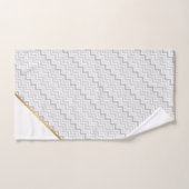 高級灰色シェブロン金ゴールドバスタオルセット バスタオルセット (ハンドタオル)