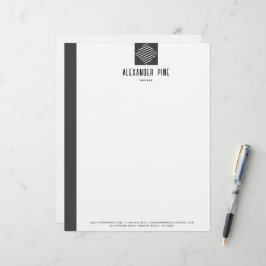 高級灰色ブラシ仕上げ金属プロフェッショナル事業 レターヘッド