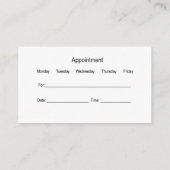 高級物理セラピスト医療 予約カード (裏面)