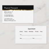 高級物理セラピスト医療 予約カード (正面/裏面)