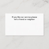 高級犬用トレーナー名刺 名刺 (裏面)