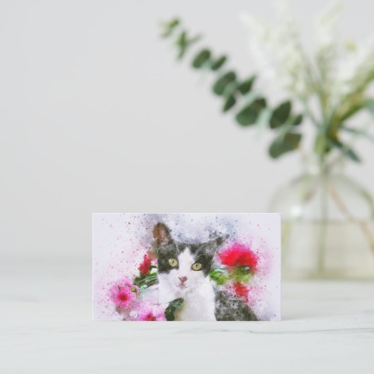 高級猫ペット名刺 名刺 (スタンド正面)