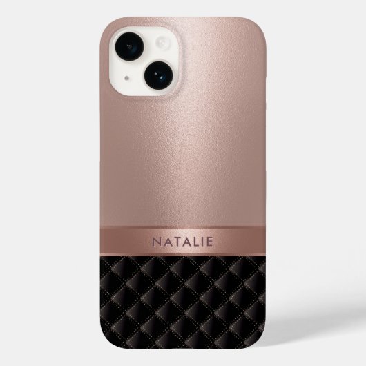 高級王室のバラ金ゴールド名前をカスタムする Case-Mate iPhoneケース (裏面)