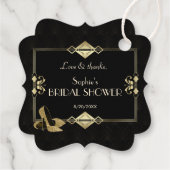 高級王室の金ゴールドブラックアールデコ1920結婚s フェイバータグ (裏面)