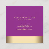 高級王室の金ゴールド&ピンクグリッターエレガント スクエア名刺 (裏面)