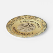 高級王室の金属結婚記念日 ペーパープレート (アングル)