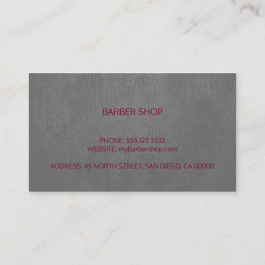 高級理容師ショップグレーレザールブルゴーニュ 名刺 (裏面)