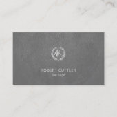 高級理容師ショップシルバーダークグレーレザールック 名刺 (正面)