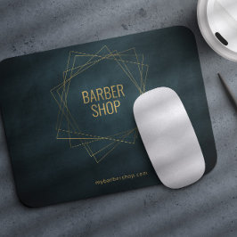 高級理容師ショップ金ゴールドとネイビージオメトリック マウスパッド