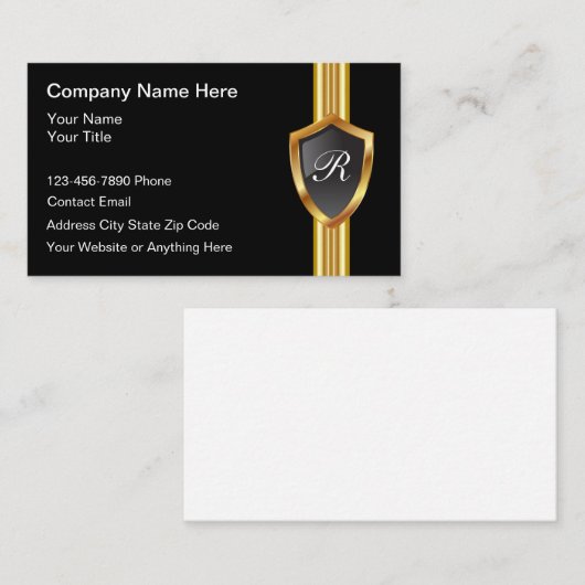 高級男らしモノグラムの名刺 名刺 (正面/裏面)