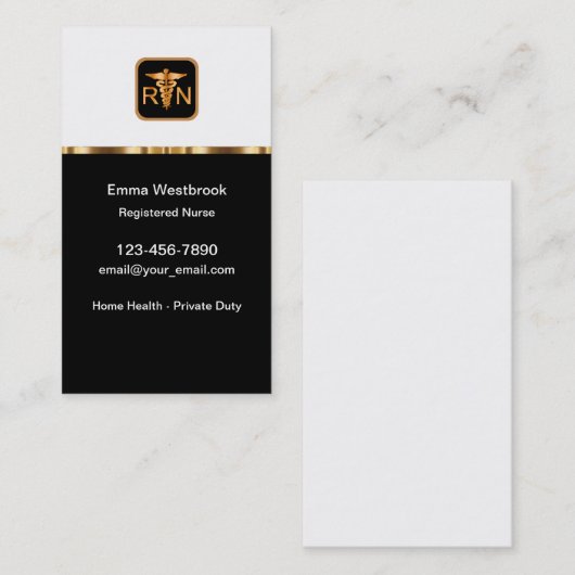 高級登録ナース医療名刺 名刺 (正面/裏面)