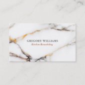 高級白い大理石のテクスチャ金ゴールドとグレーのアクセント 名刺 (正面)