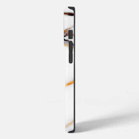 高級白い大理石のテクスチャ金ゴールドとグレーのアクセント Case-Mate iPhoneケース (裏面 / 左)