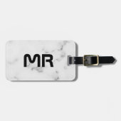 高級白い大理石のテクスチャ ラゲッジタグ (正面横)