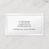 高級白人登録心理学者名刺 エンクロージャーカード (裏面)