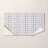 高級白方柄タオルセット バスタオルセット (ハンドタオル)