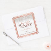 高級白製品包装ラベルバラ金ゴールド スクエアシール (封筒)