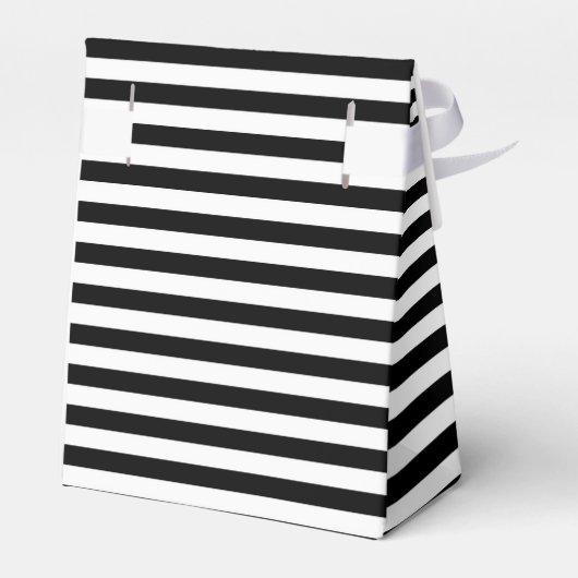 高級白黒ストライプの結婚式の引き出物箱 フェイバーボックス (裏面サイド)