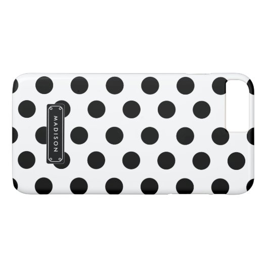 高級白黒ビッグ水玉模様 Case-Mate iPhoneケース (裏面(横))
