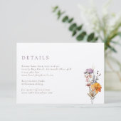 高級秋オレンジ&パープルワイルドフラワー結婚ズ エンクロージャーカード (スタンド正面)