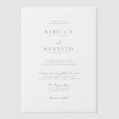 高級素朴ミニマ結婚リスト ベラム紙招待状 (正面)