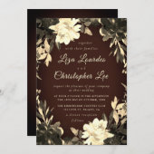 高級素朴秋フローラ結婚ズ 招待状 (正面/裏面)