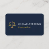 高級紳士弁護士名刺（Navy Gold Attorney & Counselor at Law） 名刺 (正面)