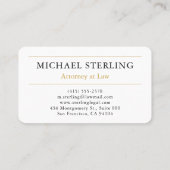 高級紳士弁護士名刺（Navy Gold Attorney & Counselor at Law） 名刺 (裏面)