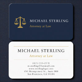高級紳士弁護士名刺(Navy Gold Attorney & Counselor at Law) 名刺