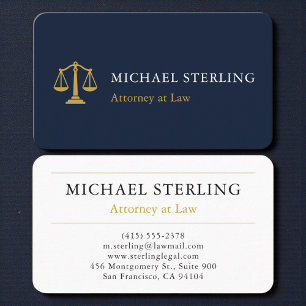 高級紳士弁護士名刺（Navy Gold Attorney & Counselor at Law） 名刺