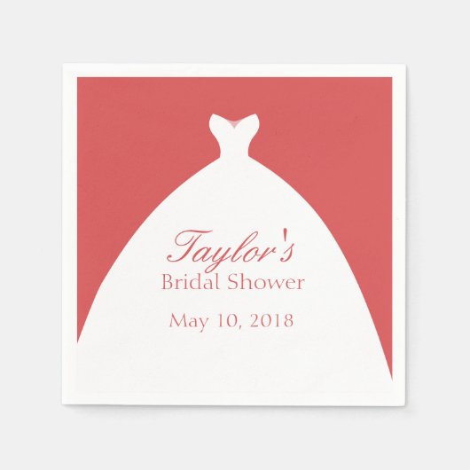 高級結婚ガウン スタンダードカクテルナプキン (正面)