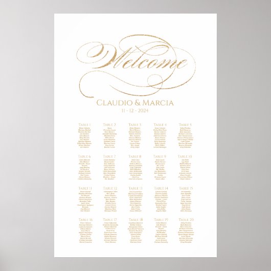 高級結婚シーティンググエレガントラフ ポスター (正面)