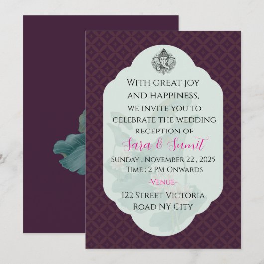 高級結婚披露宴招待状 招待状 (正面/裏面)