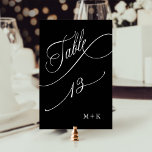 高級結婚書道13号黒 テーブルナンバー<br><div class="desc">表13利用可能な番号をすべて確認する。 |豪華エレガントと書結婚道のテーブル番号とイニシャル。このデザインの高度なカスタマイズについてクリックは、上の青いデザインツールボタンをクリックして下さい。</div>