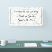 高級結婚白カスタム大理石ウェルカムバナー 横断幕 (トレードショー)