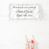 高級結婚白カスタム大理石ウェルカムバナー 横断幕 (インサイチュ)