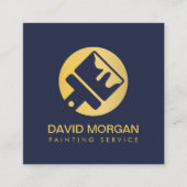 高級絵を描金ゴールドブラシロ絵を描ゴのサービス スクエア名刺 (正面)