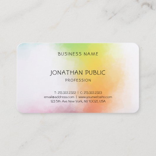 高級絹仕上げ抽象芸術アモダンート 名刺 (裏面)