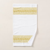 高級縁ど金ゴールドレースオンホワイトバスタオルセット バスタオルセット (ハンドタオル)