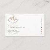 高級美しいチャームタン&ブラウンメイクアップロゴ 名刺 (裏面)