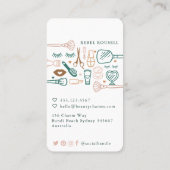 高級美しいチャームメイクアップツールエメラルドグリーン 名刺 (裏面)