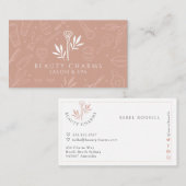 高級美しいチャーム赤面ピンクメイクアップロゴ 名刺 (正面/裏面)