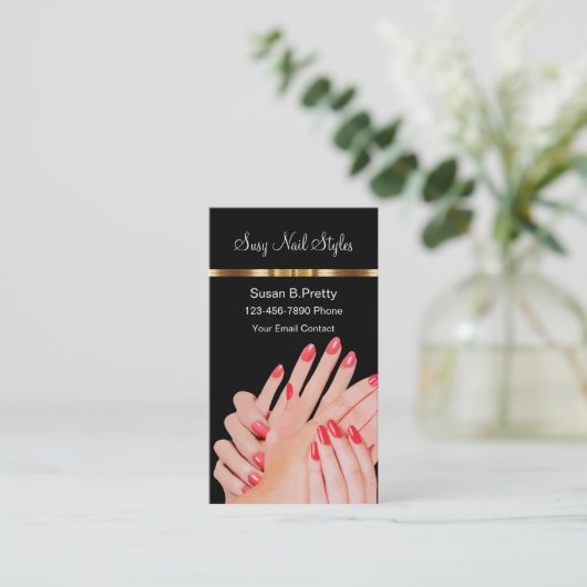 高級美しい爪、 ネイルマニキュア名刺 名刺 (スタンド正面)
