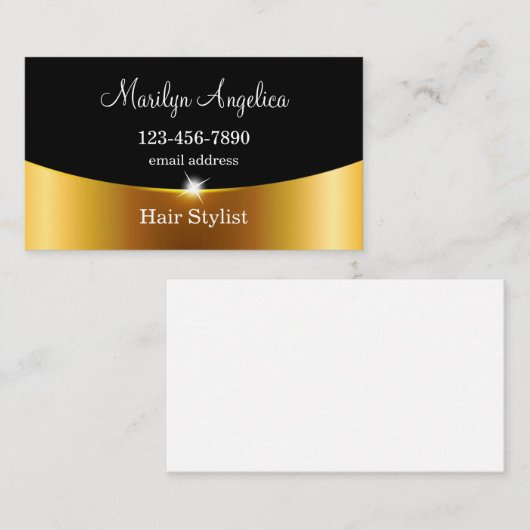 高級美容師シンプルGlitzy名刺 名刺 (正面/裏面)