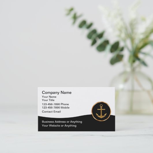 高級航海の船舶いかり名刺 名刺 (スタンド正面)