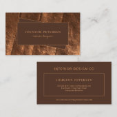 高級茶エレガント銅製ホームインテリア設計者 名刺 (正面/裏面)